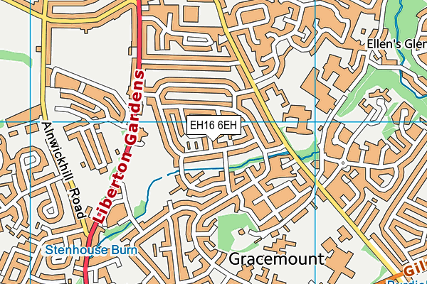 EH16 6EH map - OS VectorMap District (Ordnance Survey)