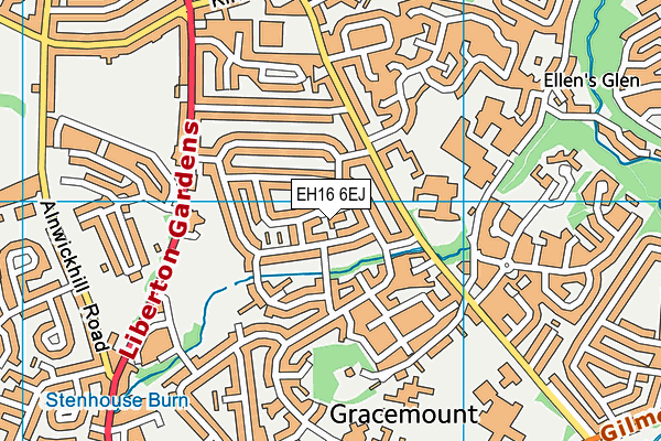 EH16 6EJ map - OS VectorMap District (Ordnance Survey)