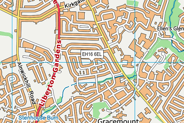 EH16 6EL map - OS VectorMap District (Ordnance Survey)