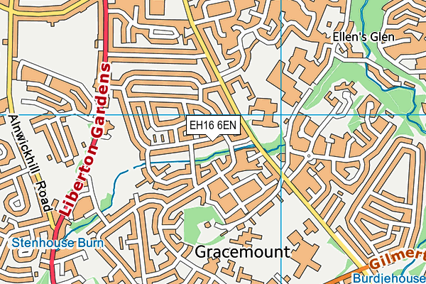 EH16 6EN map - OS VectorMap District (Ordnance Survey)