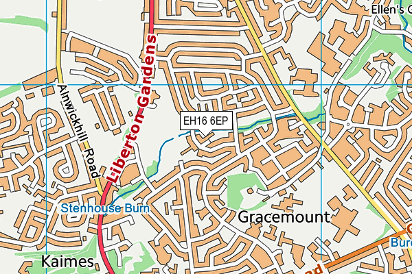 EH16 6EP map - OS VectorMap District (Ordnance Survey)