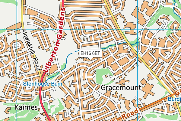 EH16 6ET map - OS VectorMap District (Ordnance Survey)