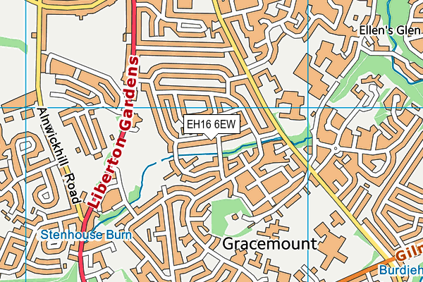 EH16 6EW map - OS VectorMap District (Ordnance Survey)