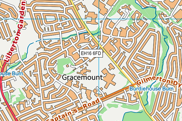 EH16 6FD map - OS VectorMap District (Ordnance Survey)