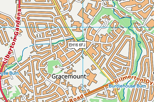 EH16 6FJ map - OS VectorMap District (Ordnance Survey)