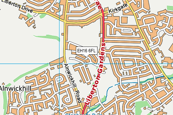 EH16 6FL map - OS VectorMap District (Ordnance Survey)