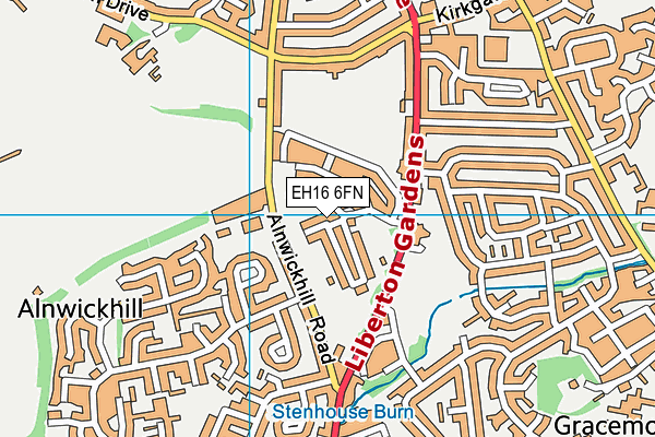 EH16 6FN map - OS VectorMap District (Ordnance Survey)