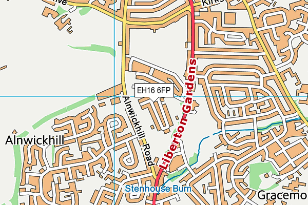 EH16 6FP map - OS VectorMap District (Ordnance Survey)