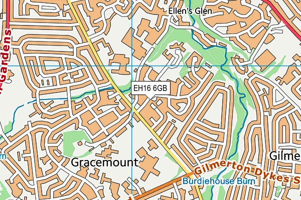 EH16 6GB map - OS VectorMap District (Ordnance Survey)