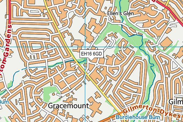 EH16 6GD map - OS VectorMap District (Ordnance Survey)