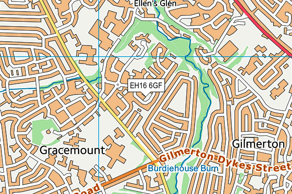 EH16 6GF map - OS VectorMap District (Ordnance Survey)