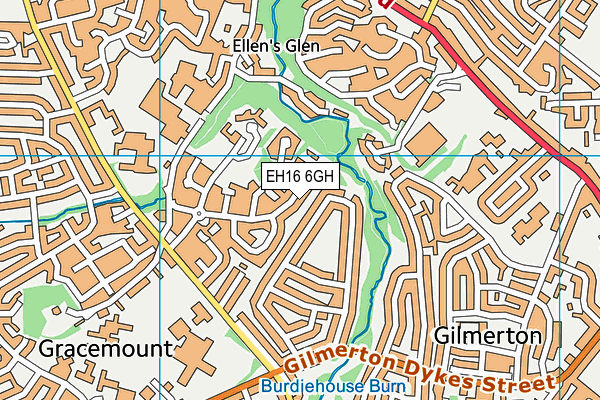 EH16 6GH map - OS VectorMap District (Ordnance Survey)