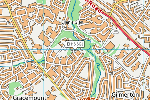 EH16 6GJ map - OS VectorMap District (Ordnance Survey)
