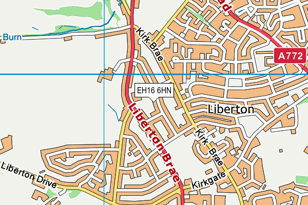EH16 6HN map - OS VectorMap District (Ordnance Survey)