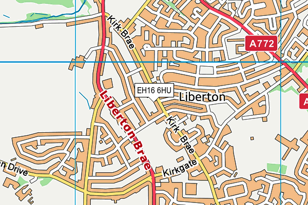 EH16 6HU map - OS VectorMap District (Ordnance Survey)