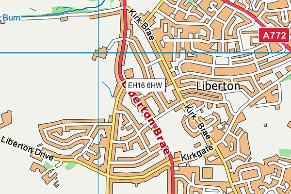 EH16 6HW map - OS VectorMap District (Ordnance Survey)