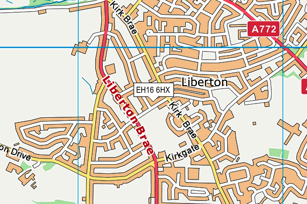 EH16 6HX map - OS VectorMap District (Ordnance Survey)