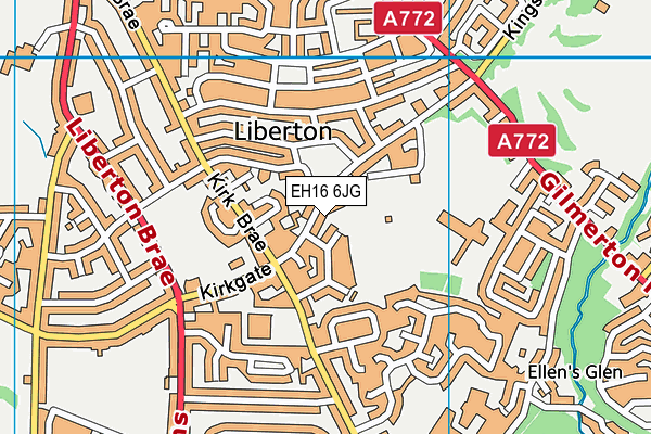 EH16 6JG map - OS VectorMap District (Ordnance Survey)