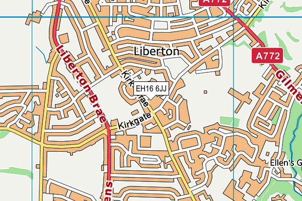 EH16 6JJ map - OS VectorMap District (Ordnance Survey)