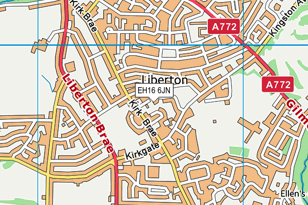 EH16 6JN map - OS VectorMap District (Ordnance Survey)