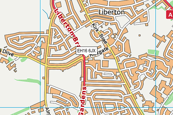 EH16 6JX map - OS VectorMap District (Ordnance Survey)