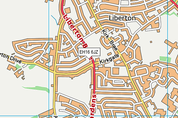 EH16 6JZ map - OS VectorMap District (Ordnance Survey)