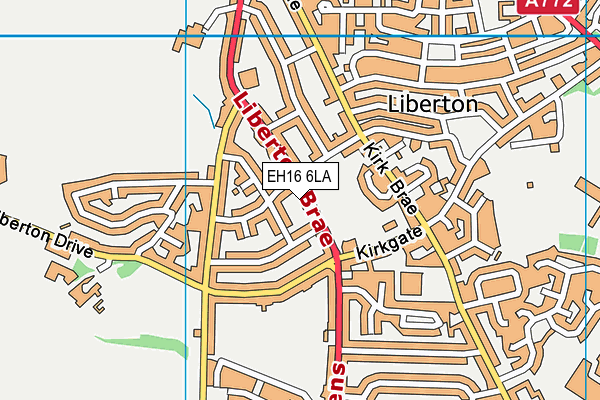 EH16 6LA map - OS VectorMap District (Ordnance Survey)