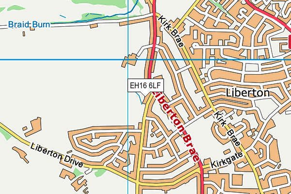 EH16 6LF map - OS VectorMap District (Ordnance Survey)