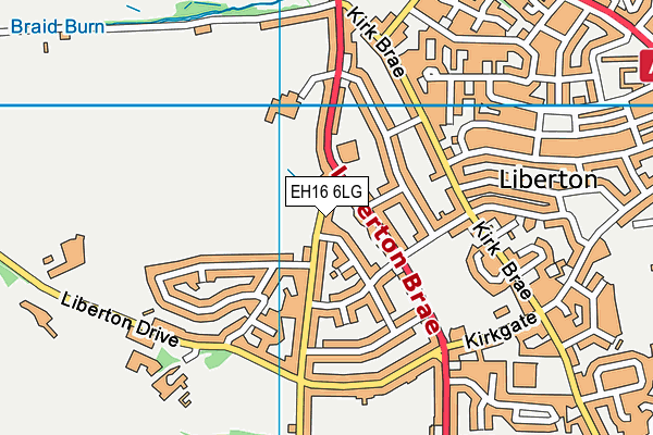EH16 6LG map - OS VectorMap District (Ordnance Survey)