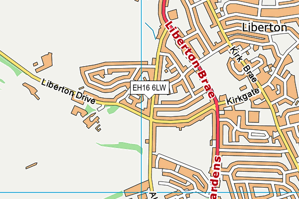 EH16 6LW map - OS VectorMap District (Ordnance Survey)