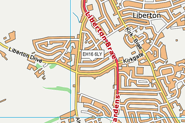 EH16 6LY map - OS VectorMap District (Ordnance Survey)