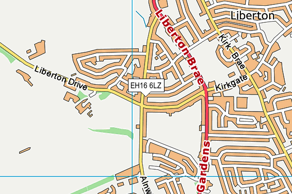 EH16 6LZ map - OS VectorMap District (Ordnance Survey)