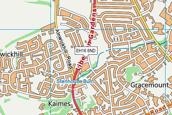 EH16 6ND map - OS VectorMap District (Ordnance Survey)