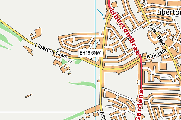 EH16 6NW map - OS VectorMap District (Ordnance Survey)