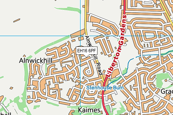 EH16 6PF map - OS VectorMap District (Ordnance Survey)