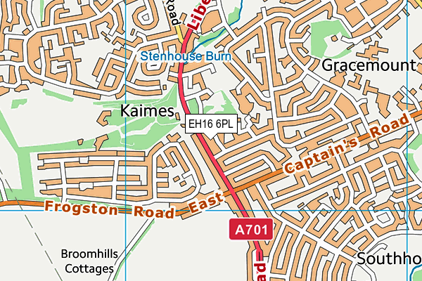 EH16 6PL map - OS VectorMap District (Ordnance Survey)