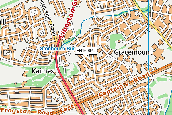 EH16 6PU map - OS VectorMap District (Ordnance Survey)