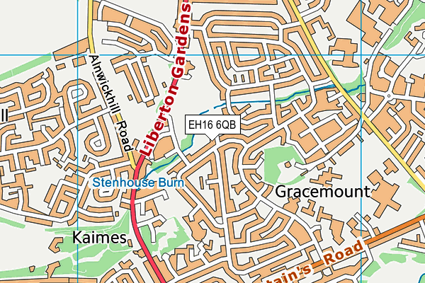 EH16 6QB map - OS VectorMap District (Ordnance Survey)