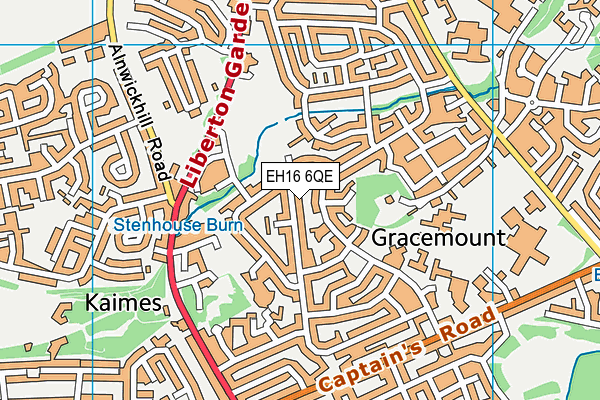 EH16 6QE map - OS VectorMap District (Ordnance Survey)