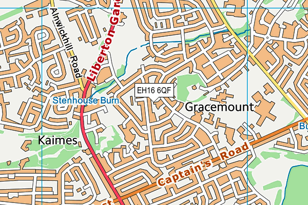 EH16 6QF map - OS VectorMap District (Ordnance Survey)