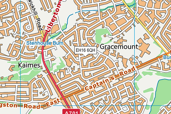 EH16 6QH map - OS VectorMap District (Ordnance Survey)