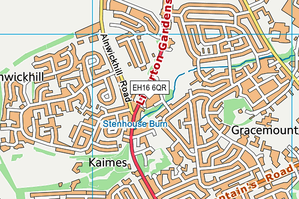 EH16 6QR map - OS VectorMap District (Ordnance Survey)