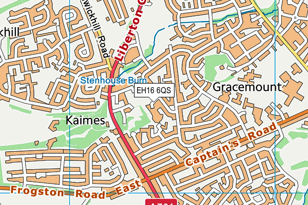 EH16 6QS map - OS VectorMap District (Ordnance Survey)