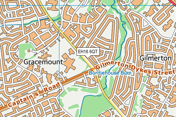 EH16 6QT map - OS VectorMap District (Ordnance Survey)