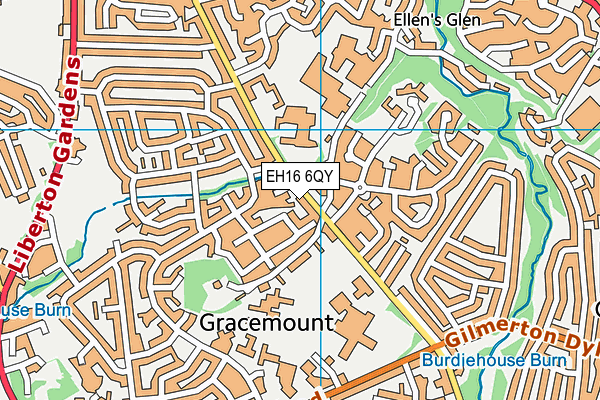 EH16 6QY map - OS VectorMap District (Ordnance Survey)