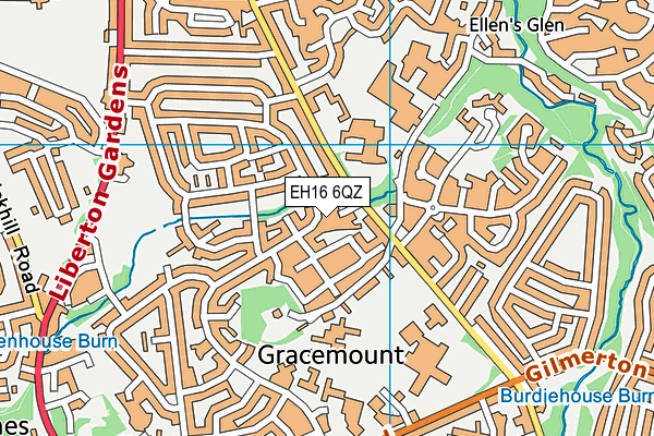 EH16 6QZ map - OS VectorMap District (Ordnance Survey)