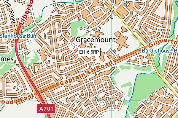 EH16 6RP map - OS VectorMap District (Ordnance Survey)