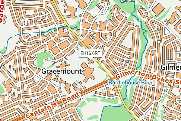 EH16 6RT map - OS VectorMap District (Ordnance Survey)