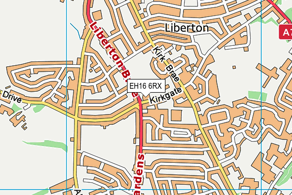 EH16 6RX map - OS VectorMap District (Ordnance Survey)