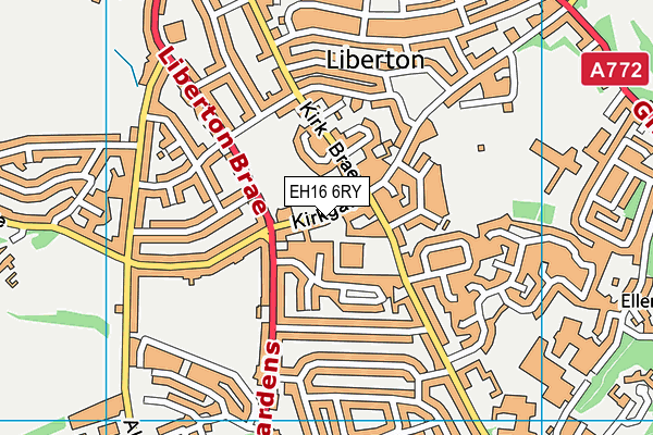 EH16 6RY map - OS VectorMap District (Ordnance Survey)